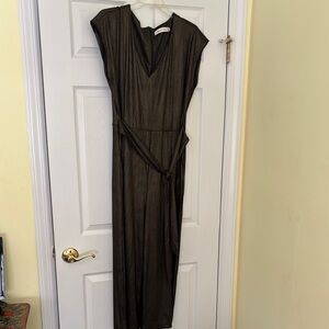 Urban Outfitters Green Sheath Jumpsuit V-neck Cap Sleeve
